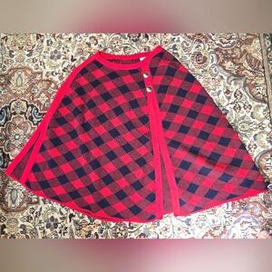 Crown & Ivy Red and Black Plaid Cape